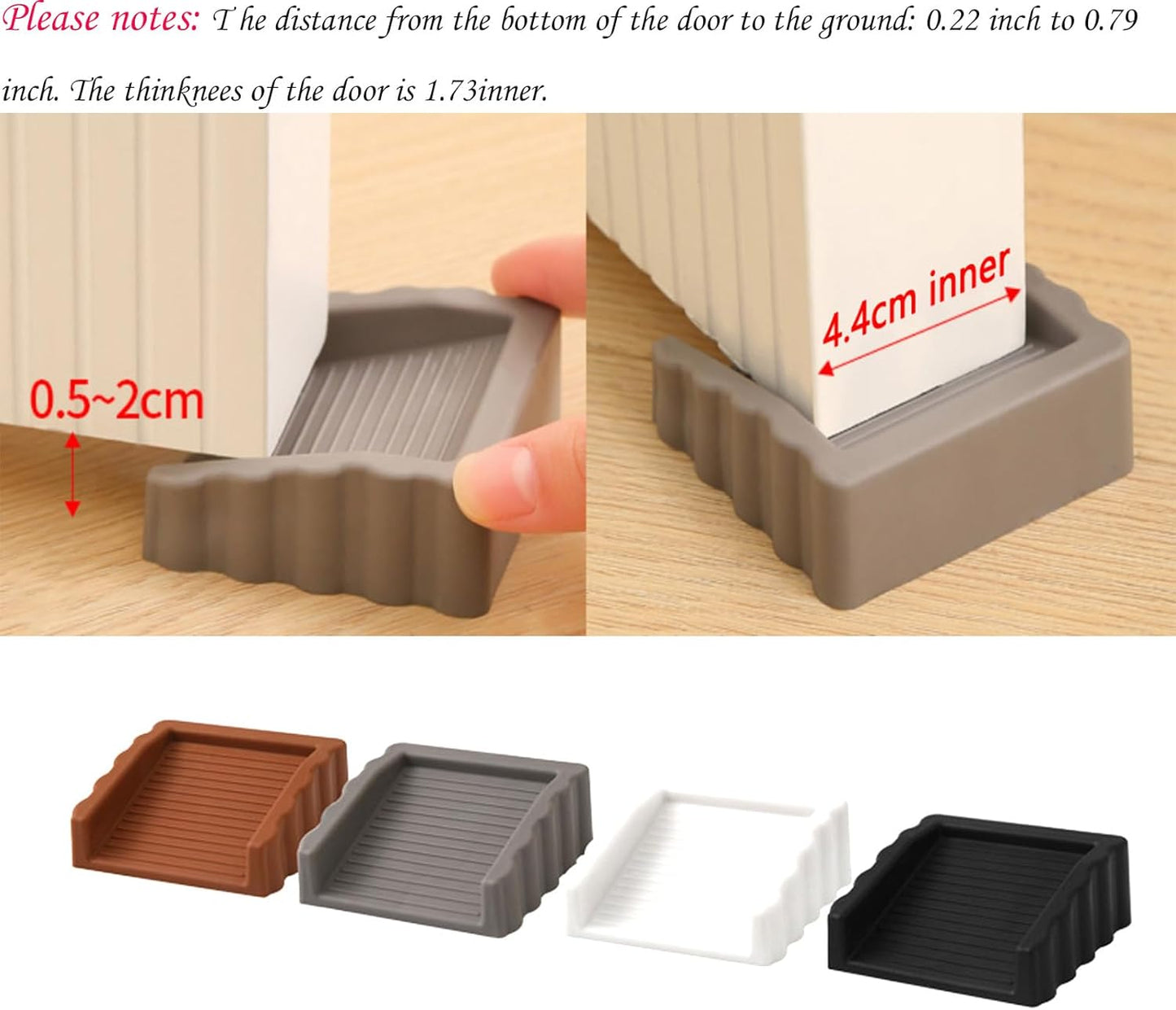 3 Pack Coffee Color Door Stoppers Doorstop, Rubber Door Stoppers Wedges, Doors Stops for Door Bottom