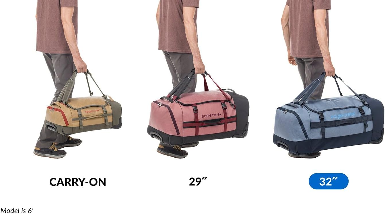 Eagle Creek Cargo Hauler XT Wheeled Duffel - Wheeled Backpack Duffel - Deployable Backpack Straps - Lockable U-Lid & Easy Access Compartment - 32" - Charcoal