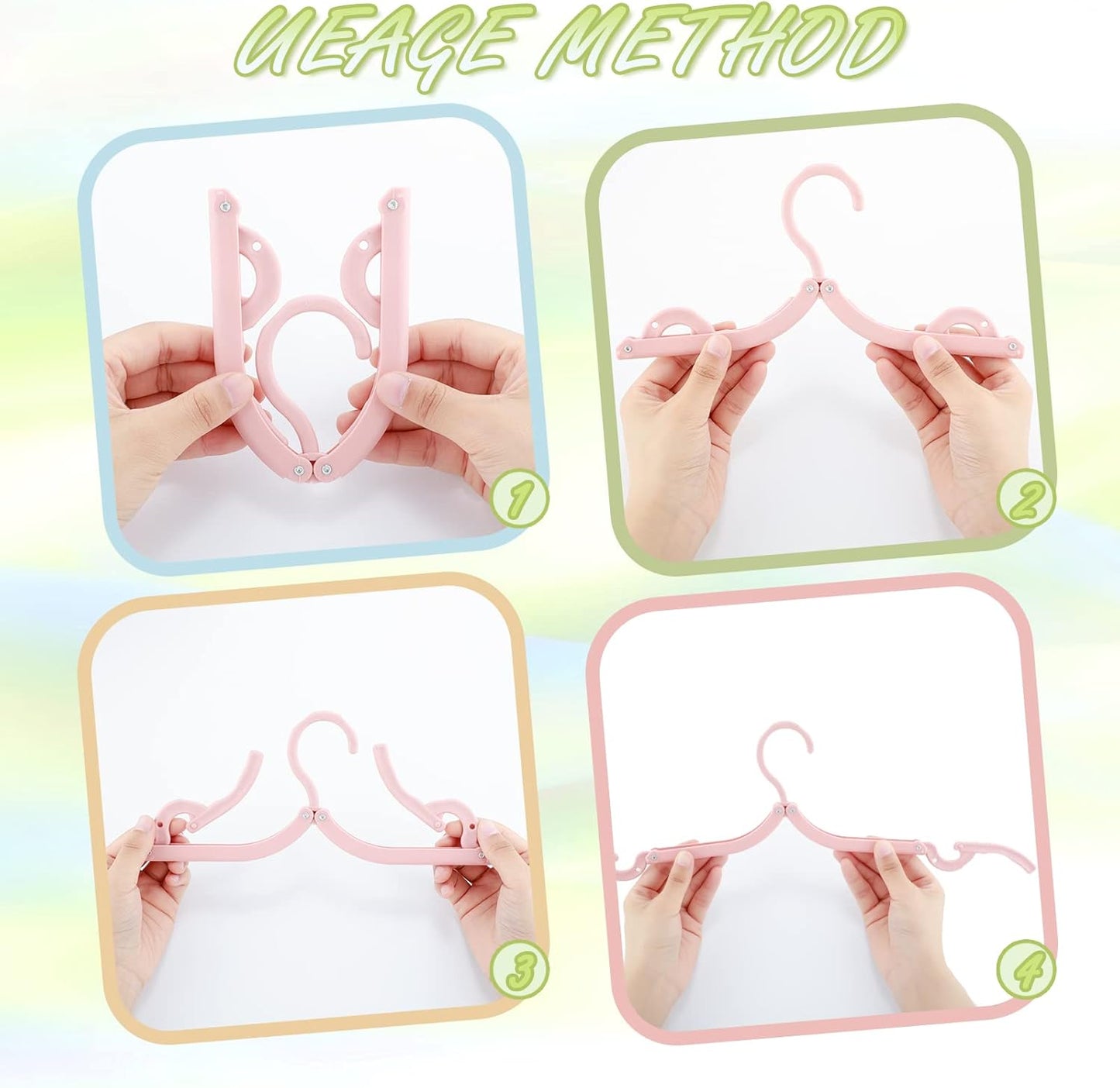 Maitys Folding Travel Hangers, 12 Pieces, Colorful, Plastic, Anti-Slip, Portable, Lightweight, Easy to Carry