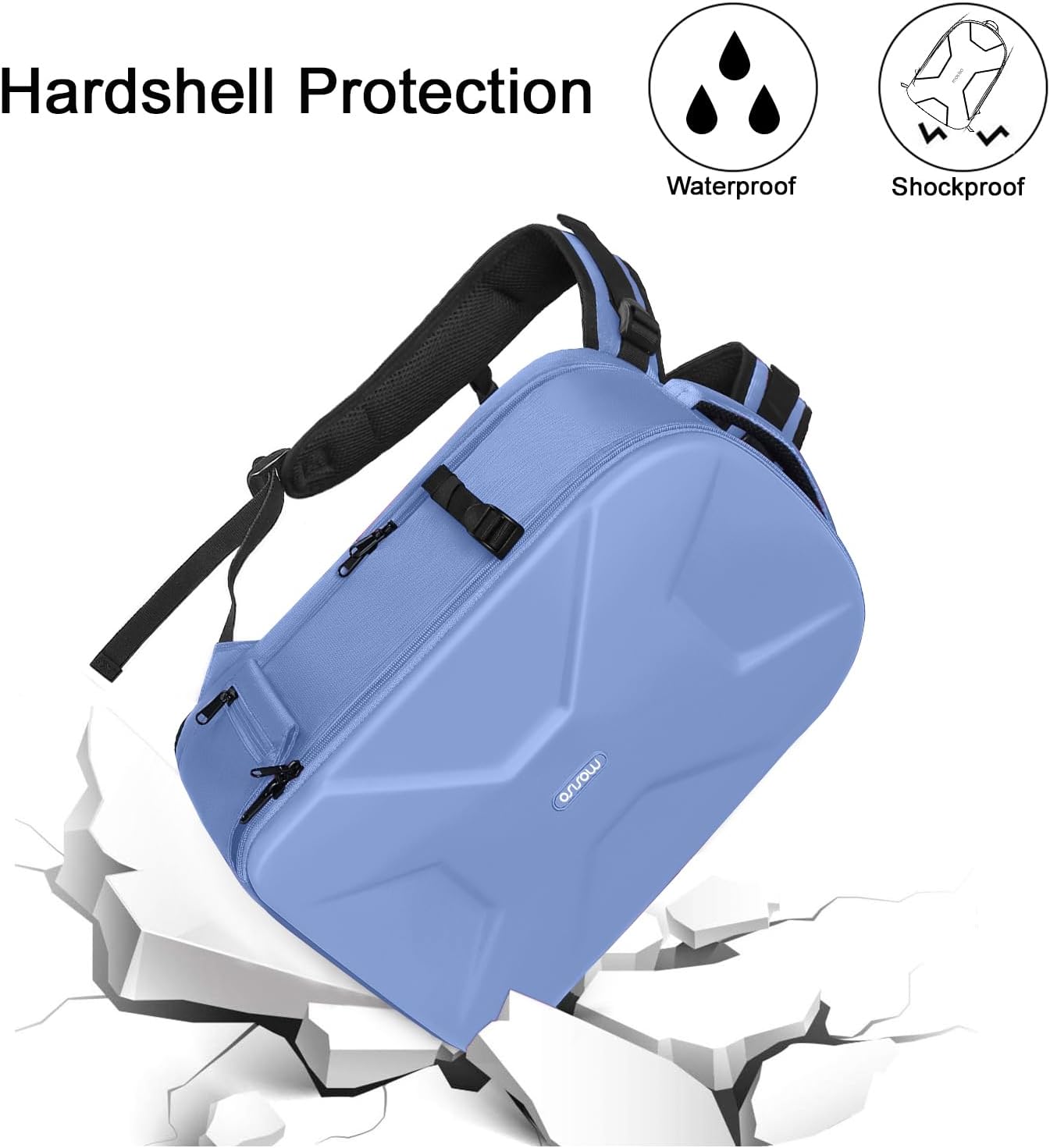 MOSISO Camera Backpack, DSLR/SLR/Mirrorless Photography Camera Bag 15-16 inch Waterproof Hardshell Case with Tripod Holder&Laptop Compartment Compatible with Canon/Nikon/Sony, Slate Blue