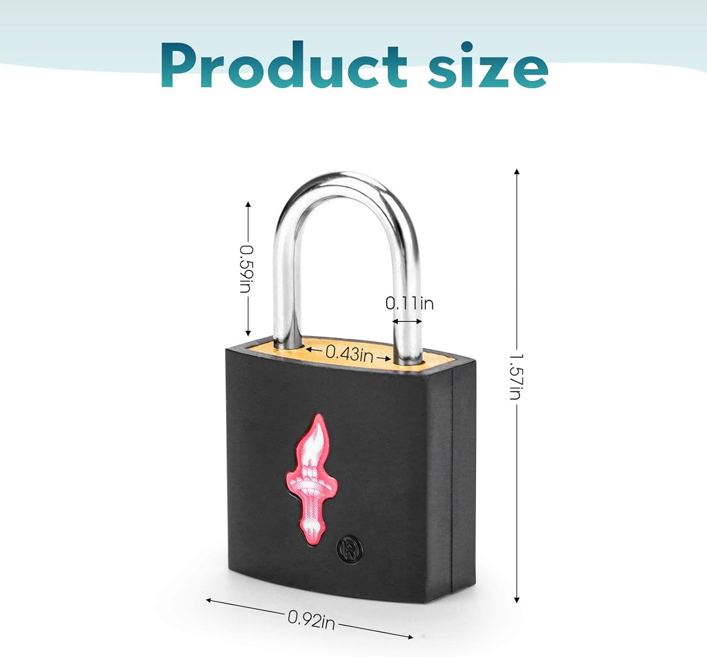 4 Pack TSA Luggage Locks with Key - Black Neon Square for Suitcase Backpack Travel Security Accessories