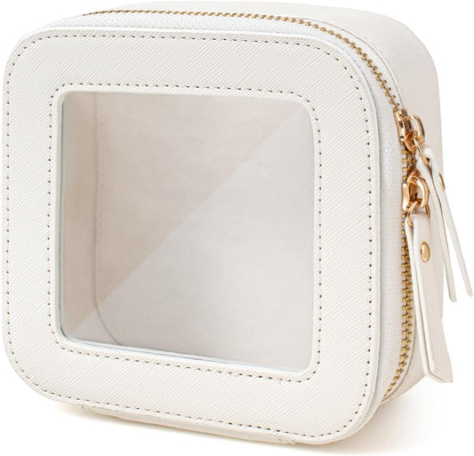 Travel Clear Makeup Bag Set, TSA Approved Cosmetic Bag Case with Zipper Portable Makeup Pouch Toiletry Bag Women Traveling Cosmetic Organizer Storage Bag Car Organizer Car Essentials for Women