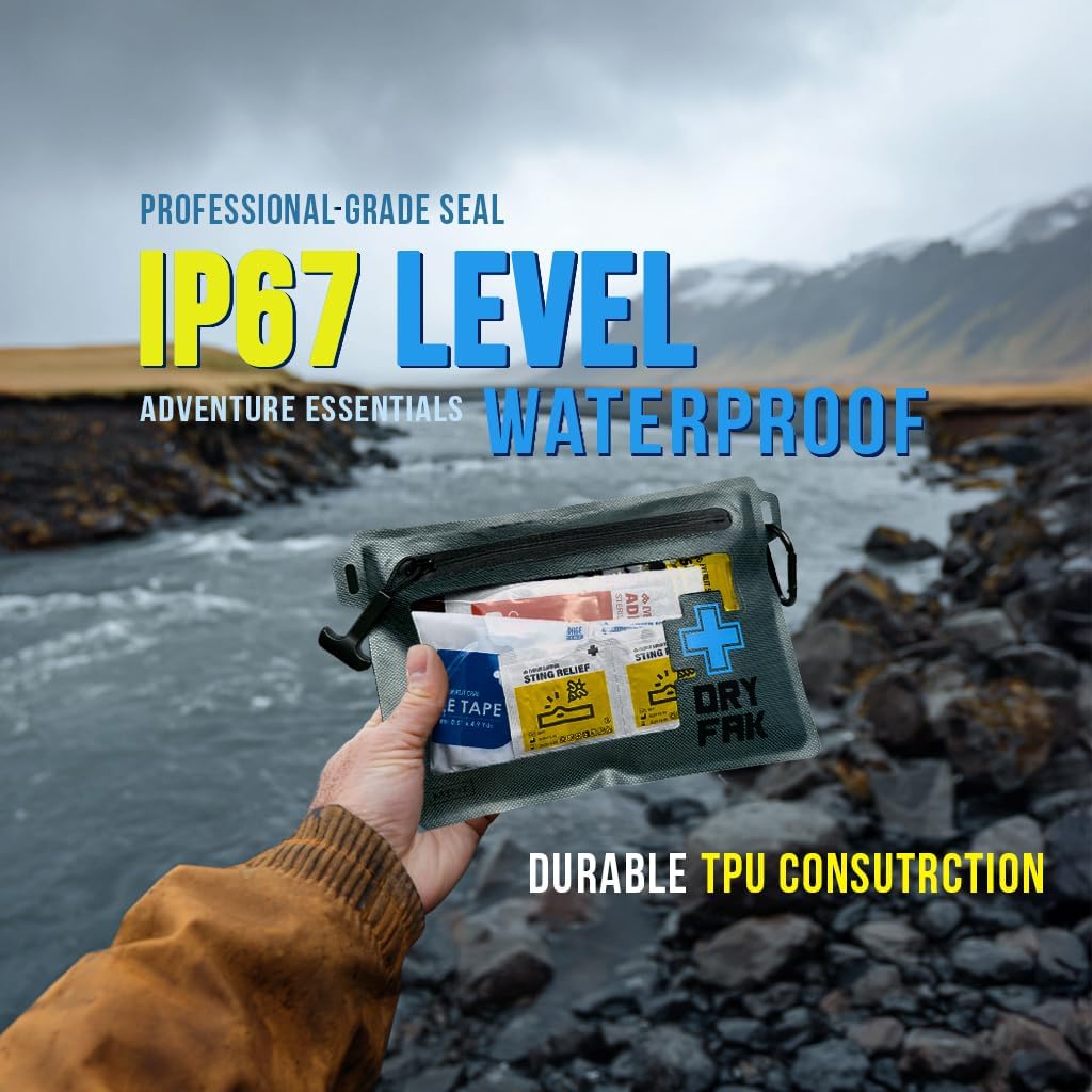 EVERLIT Ultralight Waterproof First Aid Kit, Boat First Aid Kit, Marine Medical Kit for Boating, Kayak, Backpacking, Hiking, Camping, Emergency Kit (Orange)