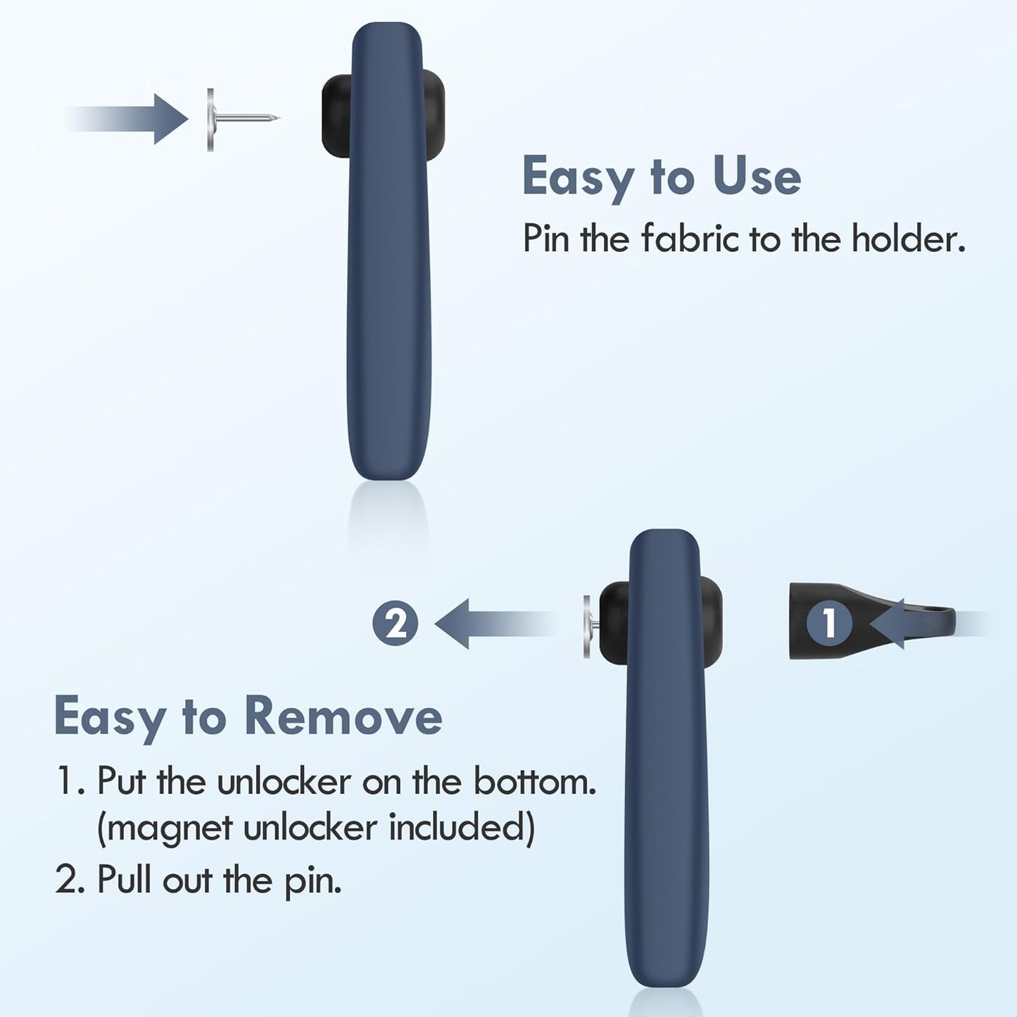 for Airtag Holder for Kids Hidden 2 Pack GPS Tracker Case, Anti-Removal Sercutiry Air Tag Case with Pins, GPS Cover Suitable for Children, Elderly, Pets, Backpack, Luggage (Navy Blue, White)