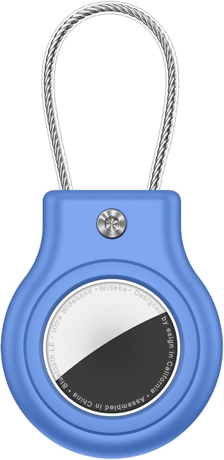 Waterproof Airtag Holder,Airtag Case with Secure Lock,Airtags Keychain for Apple Airtag,Anti-Lost Protective Cover Air tag Accessories for GPS Item Finder Tracker Luggage,Bag,Key,Pet,Cat Dog,Blue