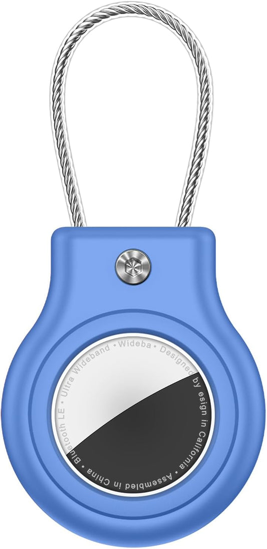 Waterproof Airtag Holder,Airtag Case with Secure Lock,Airtags Keychain for Apple Airtag,Anti-Lost Protective Cover Air tag Accessories for GPS Item Finder Tracker Luggage,Bag,Key,Pet,Cat Dog,Blue