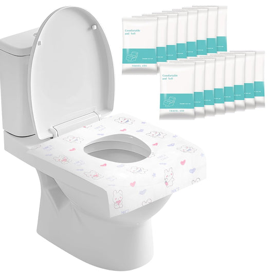 100 Packs Toddler Toilet Seat Covers Disposable, Disposable Toilet Seat Covers for Travel Waterproof Non-Woven, Travel Essentials for Kids Toddlers Potty Training (Individual Package)