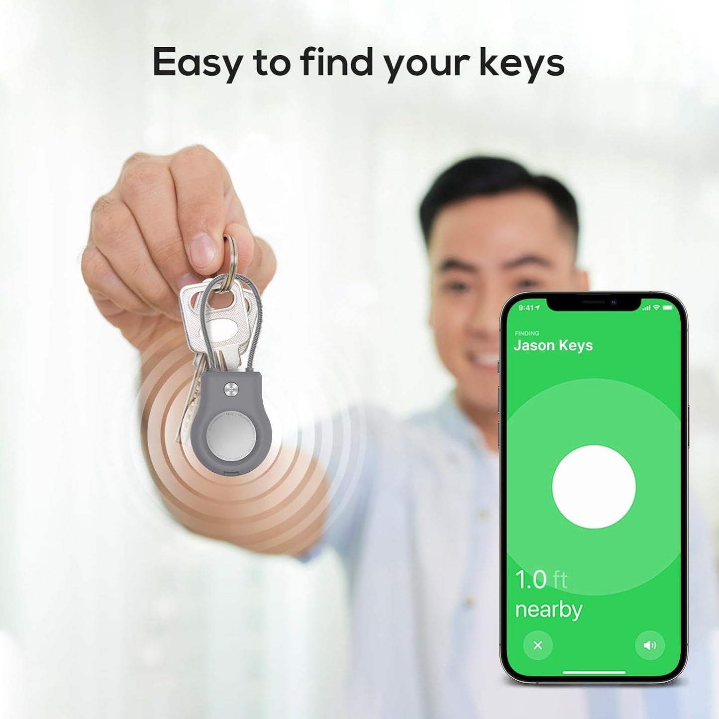 Air tag Holder,(4 Pack) Air tag Keychain with Secure Lock,Air Tags Case with Wire Cable for Apple Airtag,Anti-Lost Protective Case with Keyring for Luggage, Key, Pet, Bag, Black/Grey