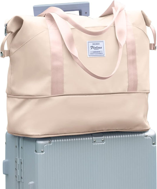 Travel Duffel Bag, Sports Tote Gym Bag, Shoulder Weekender Overnight Bag for Women