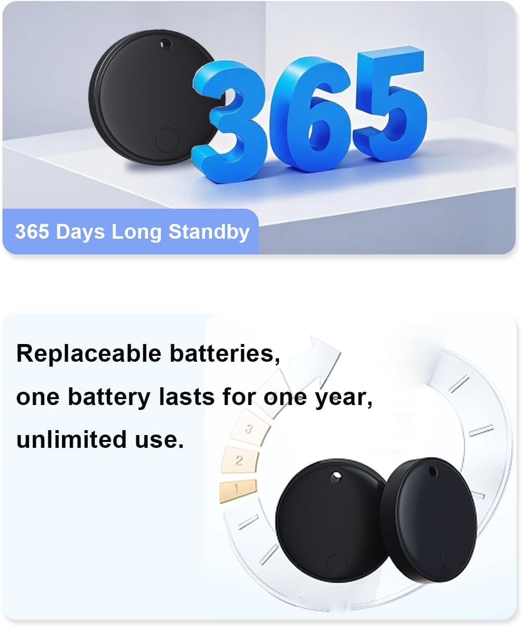 2025 Bluetooth Tracker Smart Finder for Apple Find My[Apple MFi Certified，iOS Only], iPhone Tags Key Finder Luggage Tracker for Bags, Luggage, Wallet, Bicycle, Replaceable Battery