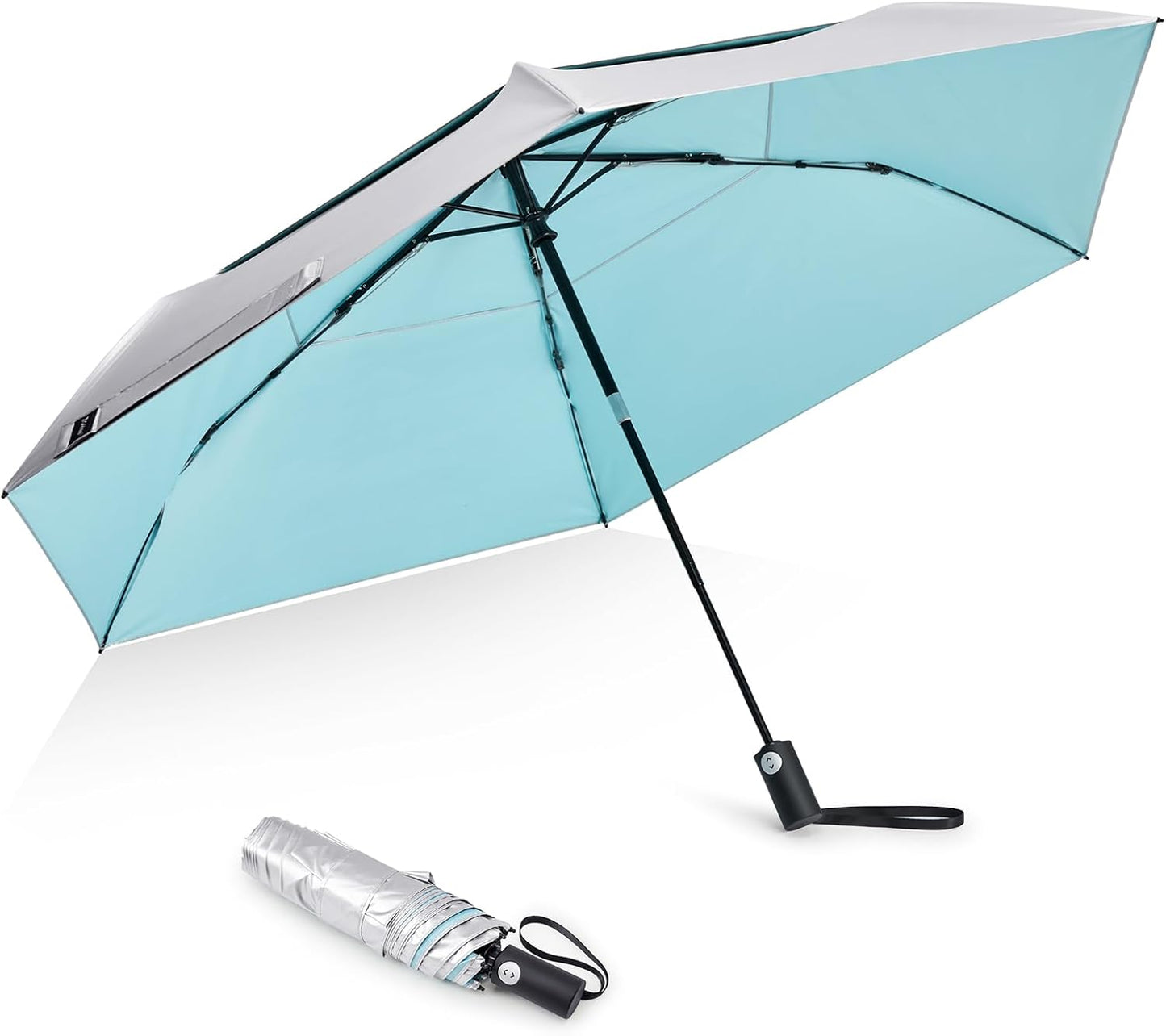 G4Free 43 Inch Travel Umbrella Ultralight UPF 50+ UV Protection Compact Sun Umbrella, Double Canopy Super Slim Small Portable Automatic Anti-bounce Close