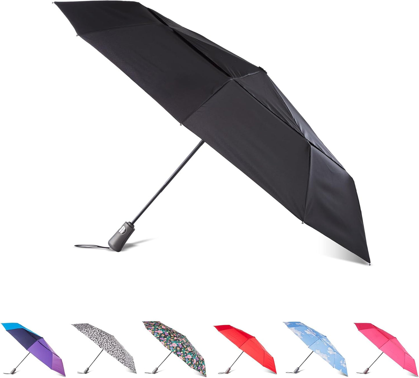 totes Men's and Women's Ultimate Folding Umbrella with Auto Open Close Windproof Sun Protection