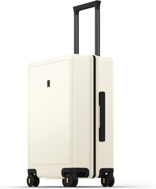 LEVEL8 Carry on Suitcase for Women Men, Carry-on Luggage Airline Approved, Travel Bag with Spinner Wheels, Lightweight Luminous Textured Hard Shell, Tsa Lock, 20 Inch, Cream White