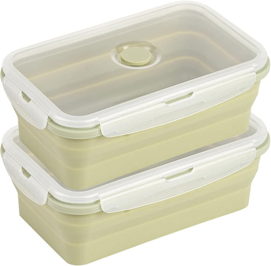 Large Collapsible Food Containers with Lids, Collapsible Bowls For Camping, Save Space, Leak-Proof Silicone Storage Bowls, 2pack 1200ml, Dishwasher, Microwave Freezer Safe