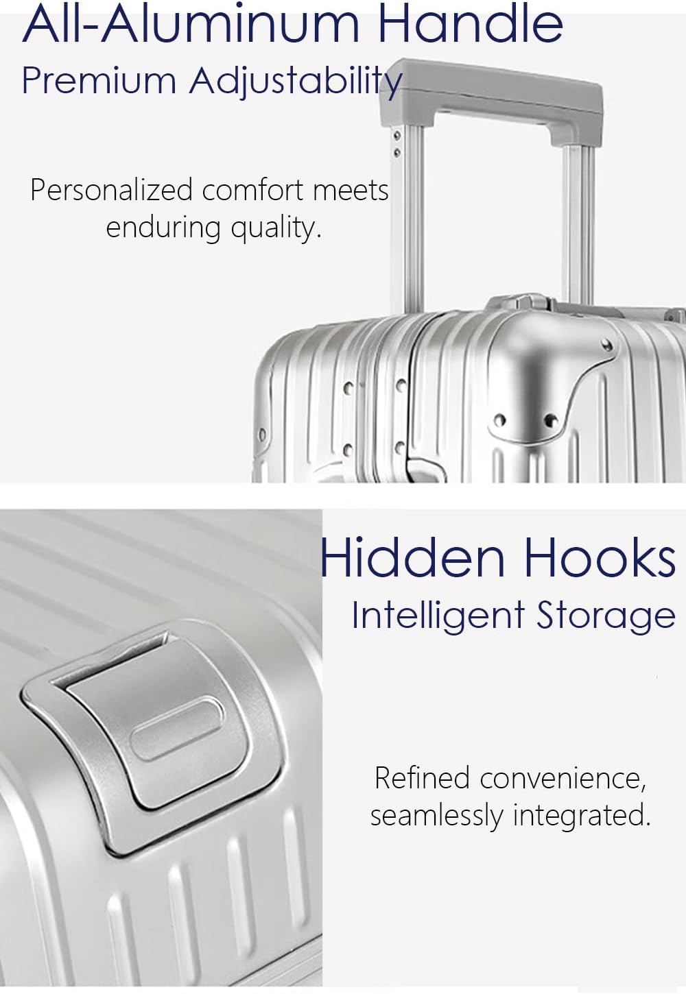 HotWay 28 Inch All Aluminum Checked in Luggage with Wheels, Hard Shell Zipperless Suitcase with TSA Locks, Large Travel Luggage, Gold