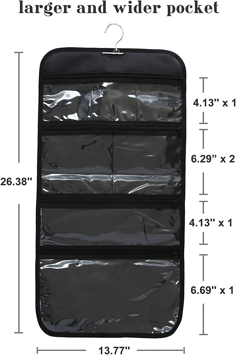 Foldable Clear Hanging Travel Toiletry Bag Cosmetic Organiser Storage