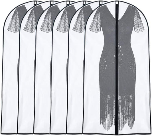 Garment Bags for Hanging Clothes 24'' x 48'' (Set of 6) Suit Covers for Closet Garment Bag Suit Cover for Suits Jacket Dresses Clothes Storage [Upgraded Version]