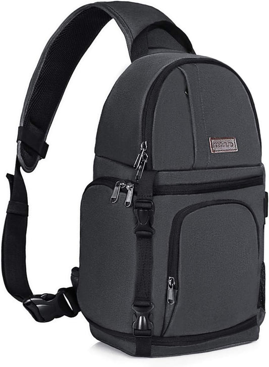MOSISO Camera Sling Bag, DSLR/SLR/Mirrorless Camera Backpack Case Shockproof Photography Backpack with Tripod Holder & Removable Modular Inserts Compatible with Canon/Nikon/Sony/Fuji