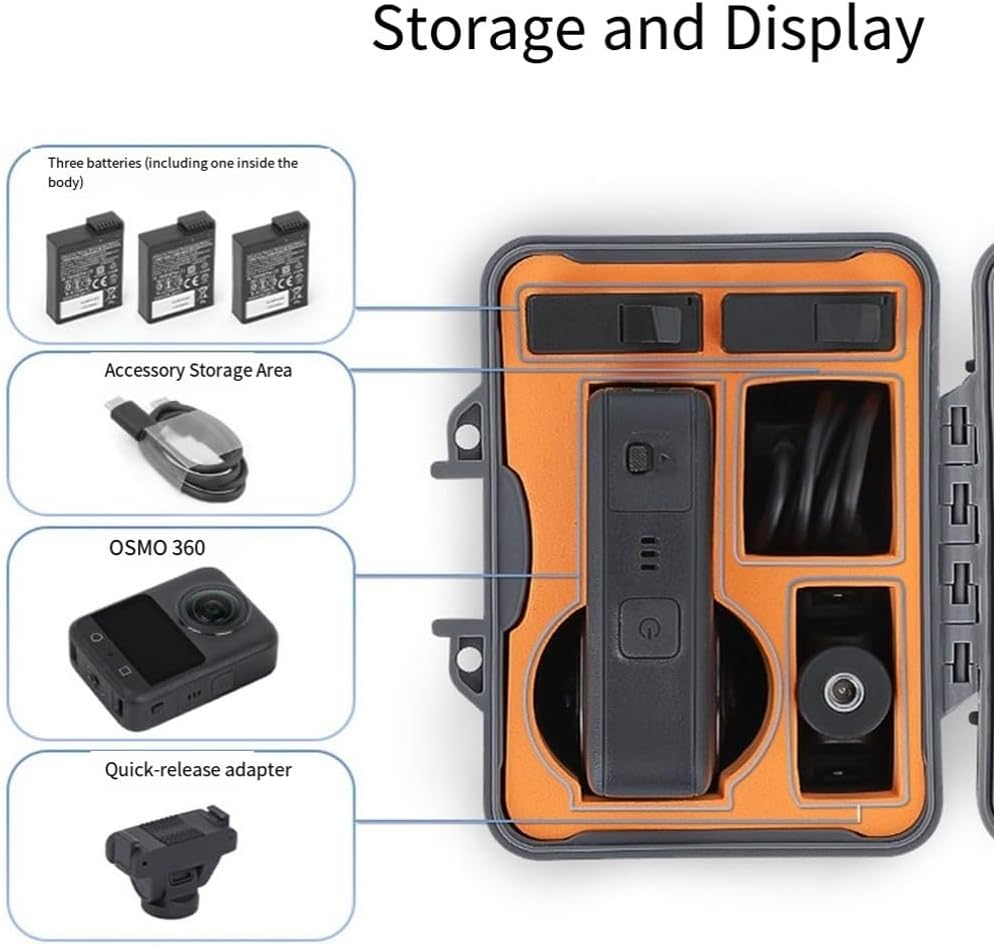 Portable Storage Box Fit For DJI OSMO360 Action Camera, Waterproof Protective Equipment Case, Portable Camera Organizer, Weather Resistant Shockproof Travel Outdoor Photography Gear