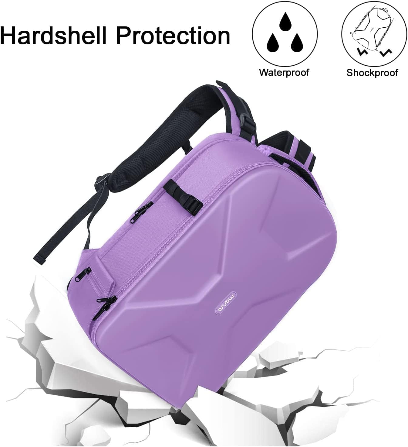 MOSISO Camera Backpack, DSLR/SLR/Mirrorless Photography Camera Bag 15-16 inch Waterproof Hardshell Case with Tripod Holder&Laptop Compartment Compatible with Canon/Nikon/Sony, Purple