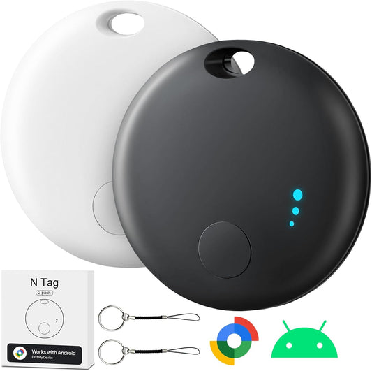 Bluetooth Tracker for Android, 2 Pack Item Finder Work with Google Find My Device App, Keys Finder and Item Locator for Keys Wallet Bags Pets ONLY Android, Smart Tracking Tag for Luggage, Backpack