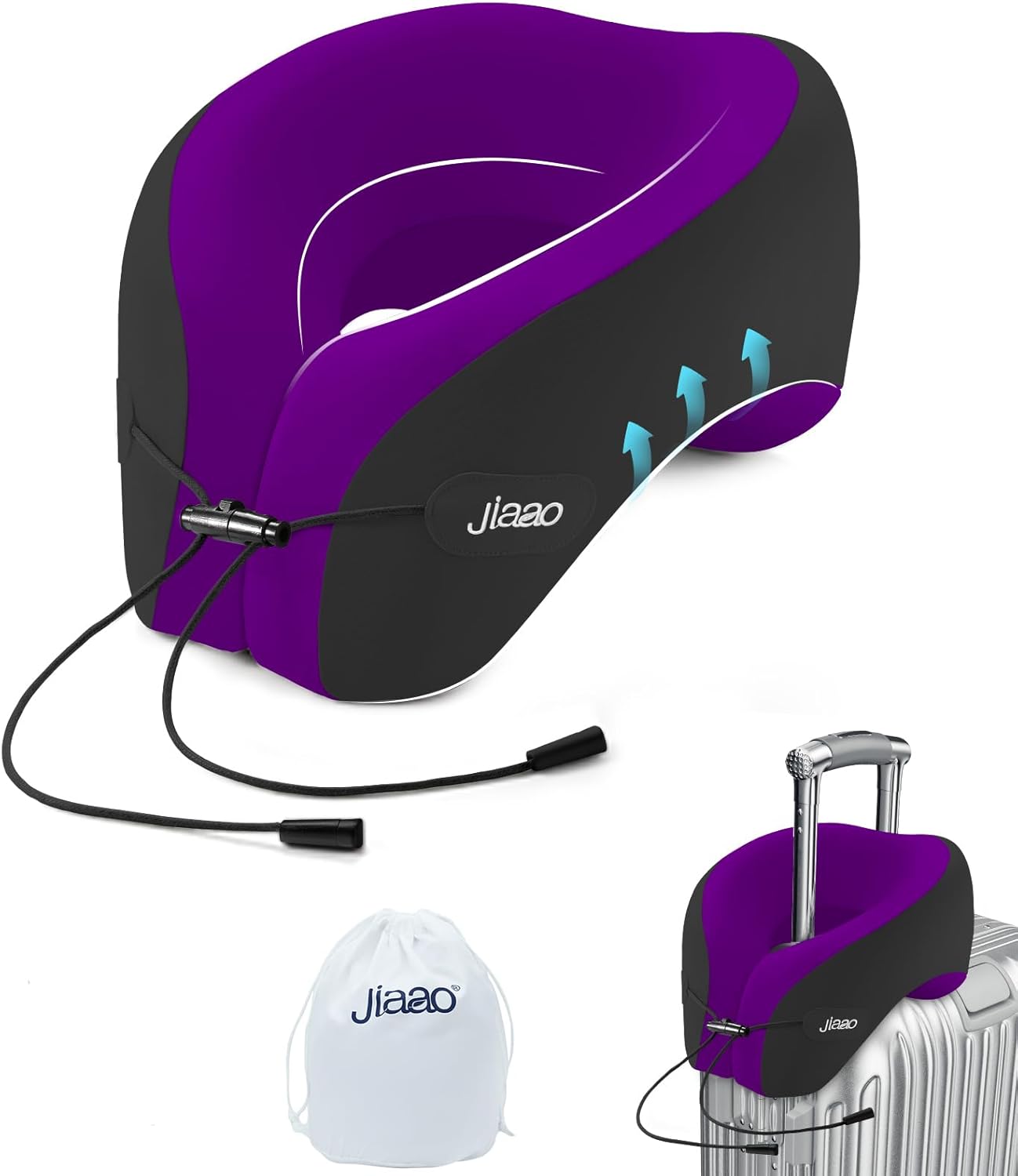 Travel Neck Pillow for Airplanes, Neck Pillow for Traveling,360º Ergonomic Memory Foam Travel Pillow, Soft and Breathable Cover,Portable Pillows for Car, Train or Airport Travel Essentials