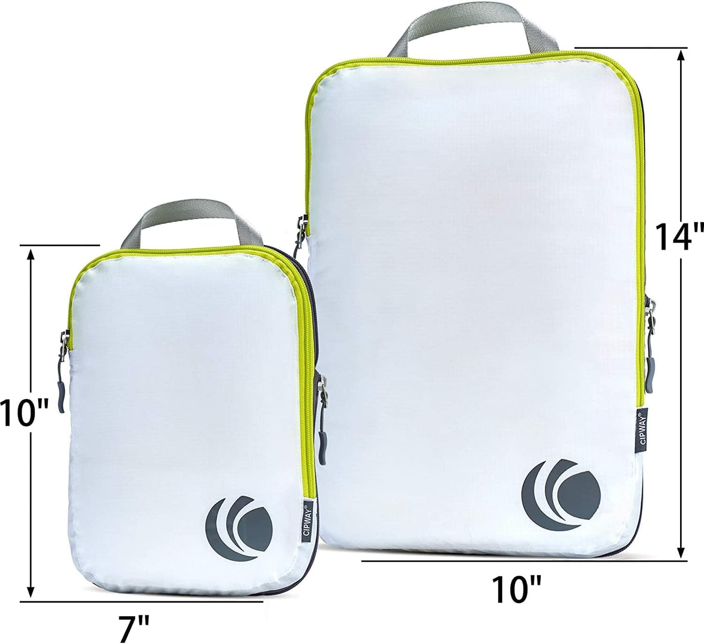 Cipway Compression Packing Cubes Set, Ultralight Expandable Travel Packing Organizers for Carry on Luggage (White 3pcs)