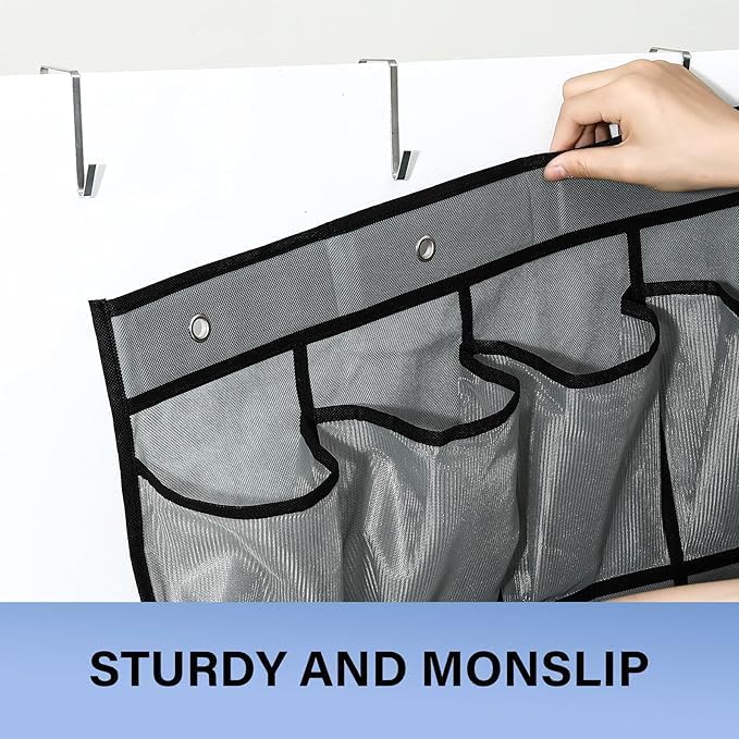 28 Mesh Pockets Hanging Shoe Organizer, Over the Door Shoe Organizer，Closet Storage Holder for Back of Door Storage Holder for Back of Door(Black)