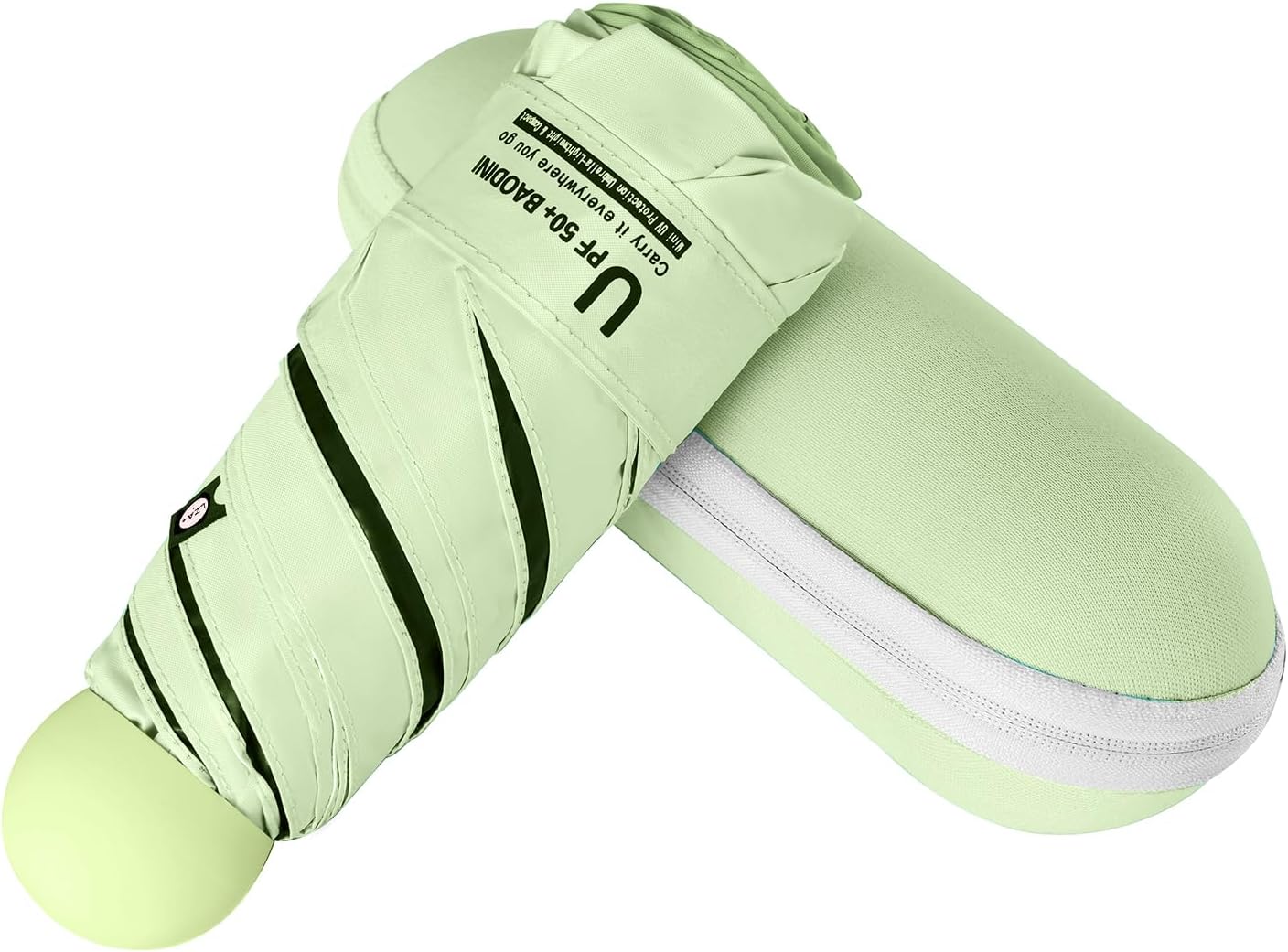 BAODINI Travel Mini Umbrella for Purse With Case Small Compact UV Sun Protection Sun Lightweight Tiny Pocket Umbrella for Women Kids and Men