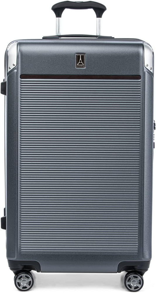 Travelpro Platinum Elite Hardside Expandable Checked Luggage, 8 Wheel Spinner, TSA Lock, Hard Shell Polycarbonate Suitcase, Vintage Grey, Checked Large 28-Inch