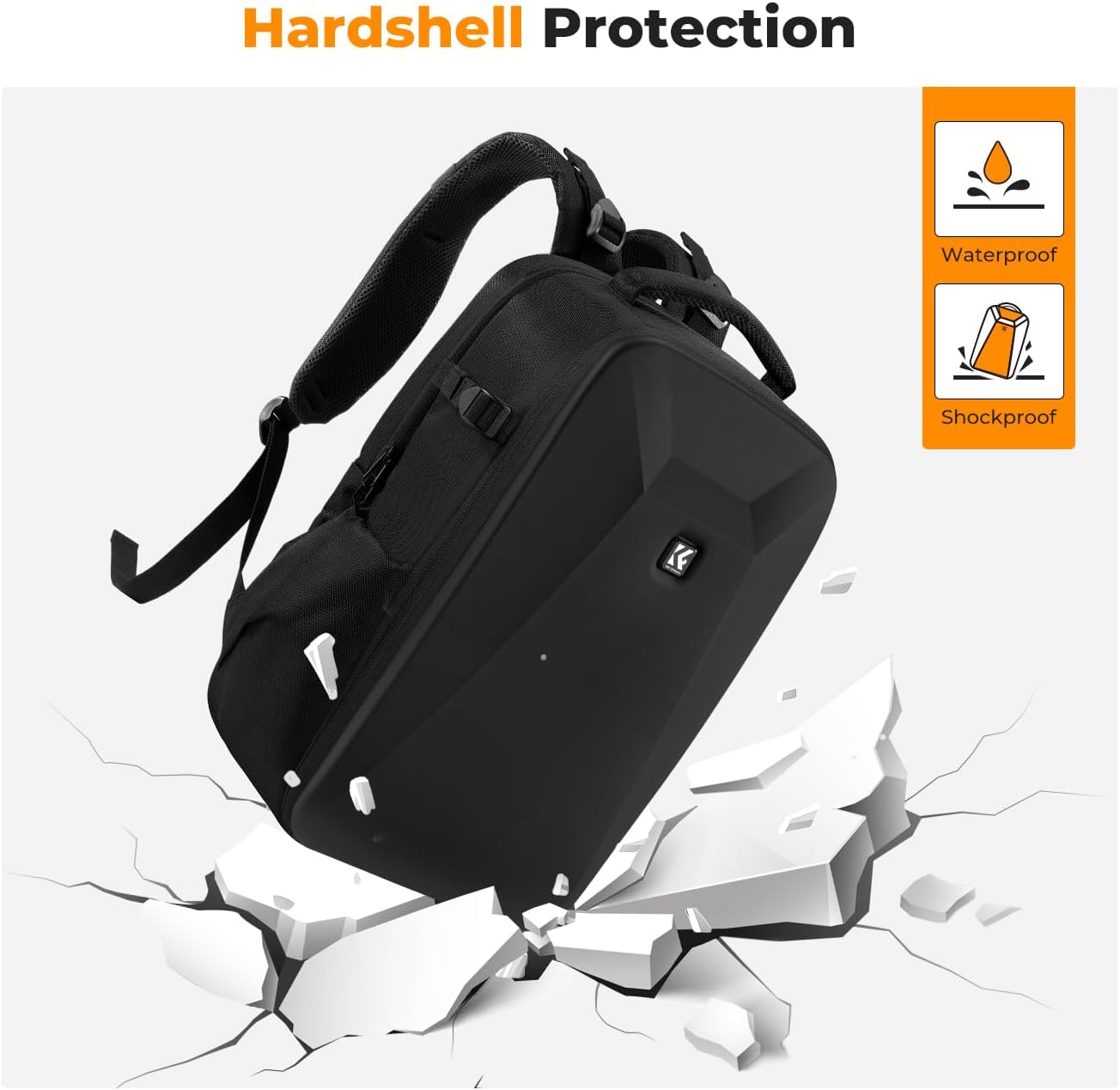 K&F CONCEPT Camera Backpack,Hardshell Photography DSLR Camera Bag with 15-15.6 Inch Laptop Compartment Waterproof Hard Shell Camera Case Compatible with Canon/Nikon/Sony/DJI Mavic Drone