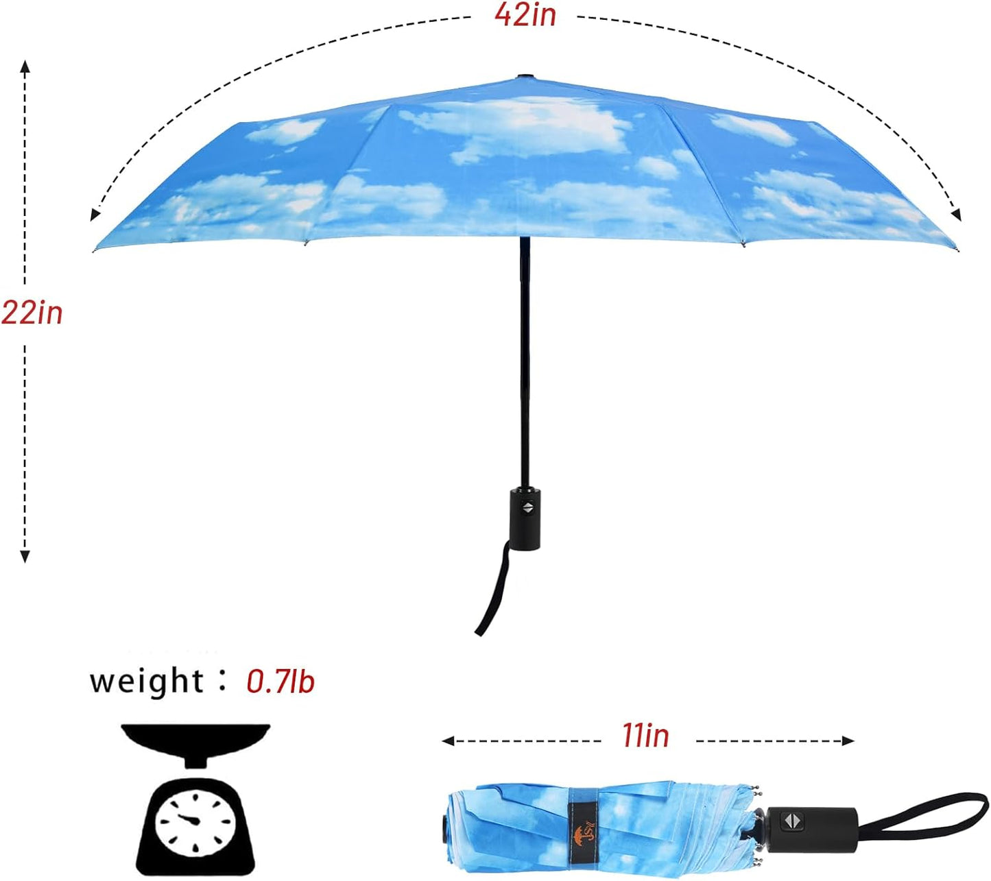 SY COMPACT Umbrella Automatic Travel Waterproof Light Folding Umbrellas Easy Carry for Women and Men