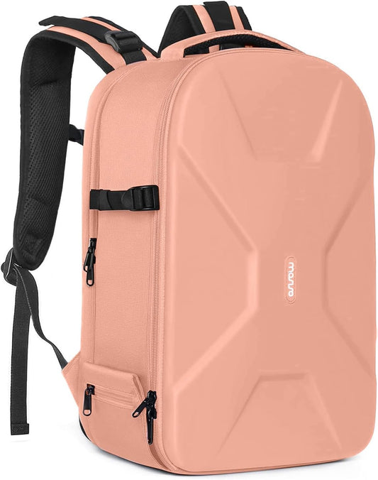 MOSISO Camera Backpack, DSLR/SLR/Mirrorless Photography Camera Bag 15-16 inch Waterproof Hardshell Case with Tripod Holder&Laptop Compartment Compatible with Canon/Nikon/Sony, Salmon Pink