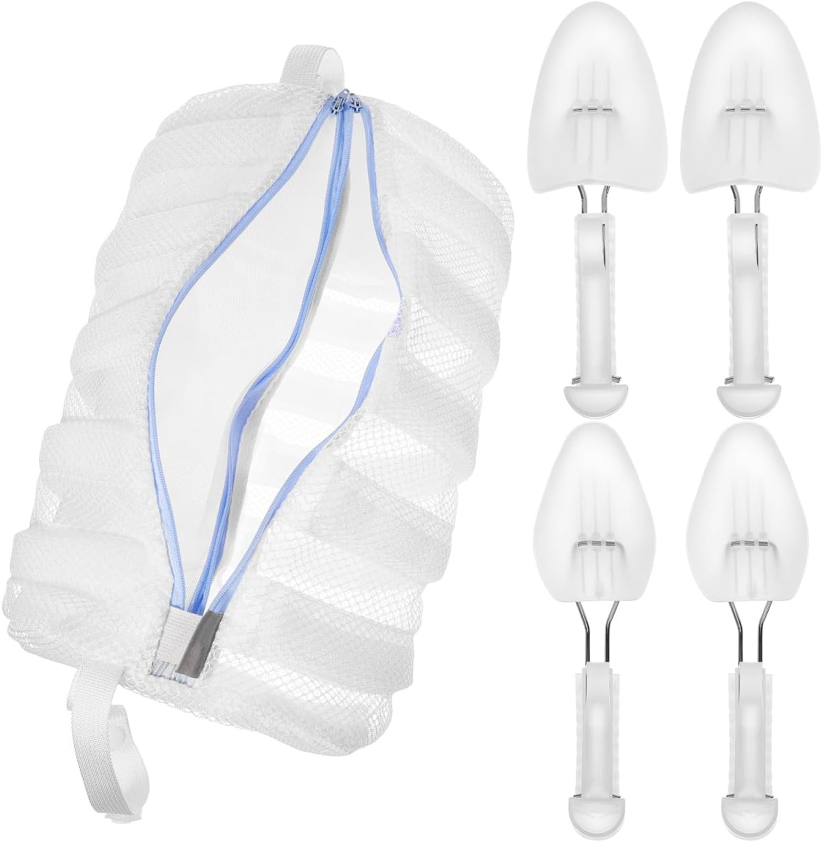 Mesh Shoe Laundry Bag with Stretcher for Washer and Dryer - Reusable Cleaning Bag Protects Shoes and Washing Machine, Ideal for Sneaker Cleaning and Storage