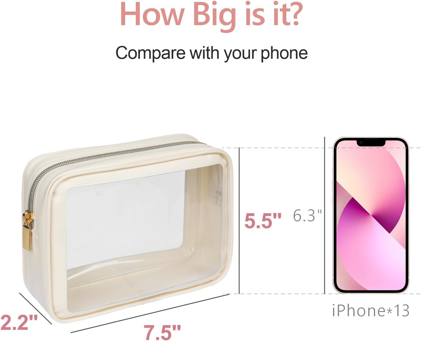 PACKISM TSA Approved Toiletry Bag - Upgrade Color-Edged Clear Makeup Bags, Clear Toiletry Bags For Traveling Fits Various Storage Needs