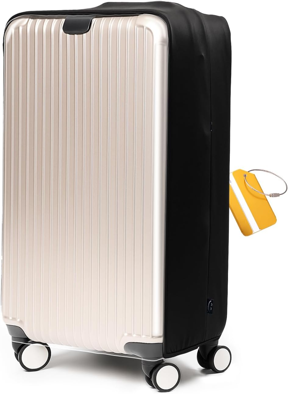 OrgaWise Clear Luggage Cover, For Suitcase Tsa Approved Transparent TPU Suitcase Cover Protector Fit 20-22 Inch Luggage