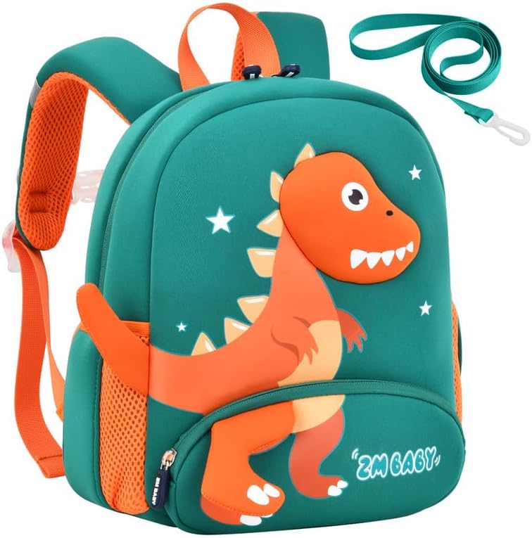 Padgene Toddler Backpacks Kids Preschool Backpack Waterproof Neoprene Animal Schoolbag Lunch backpack 3D Cartoon Mini Travel Bag for Boys Girls Ages 3-5