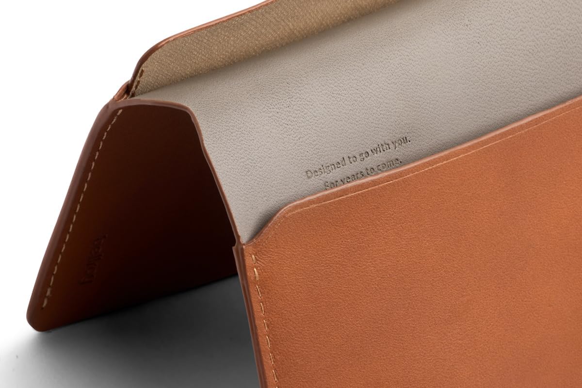 Bellroy Passport Cover (slimline travel wallet/pouch with card slots and space for cash plus travel documents) - Caramel