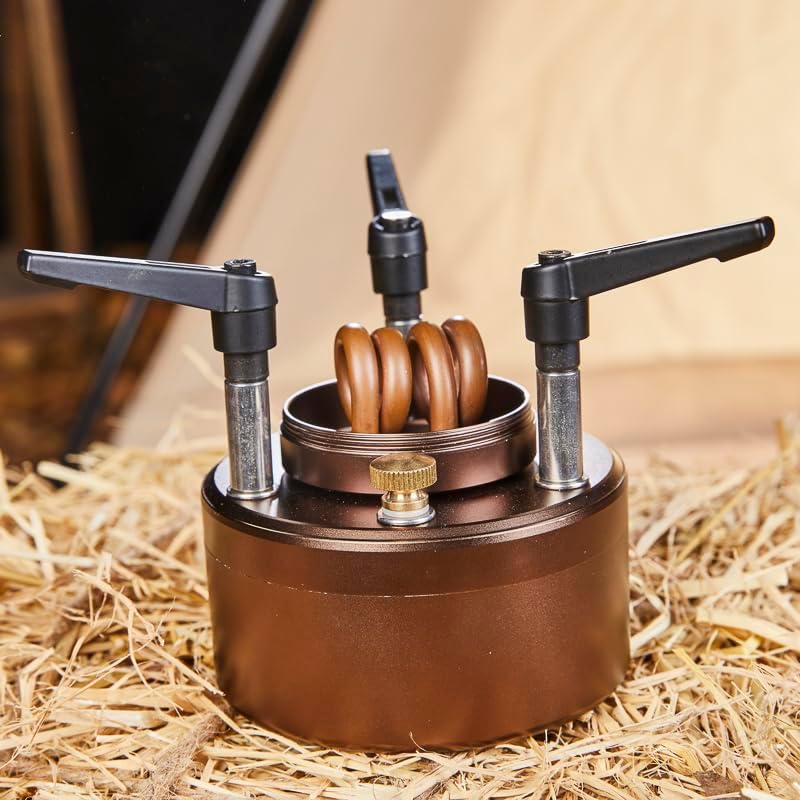 200ML Portable Backpacking Camping Stove with Windshield - Outdoor Alcohol Burning Jet Burner Set for Hiking, Trekking, Fishing, Hunting & Emergency Use