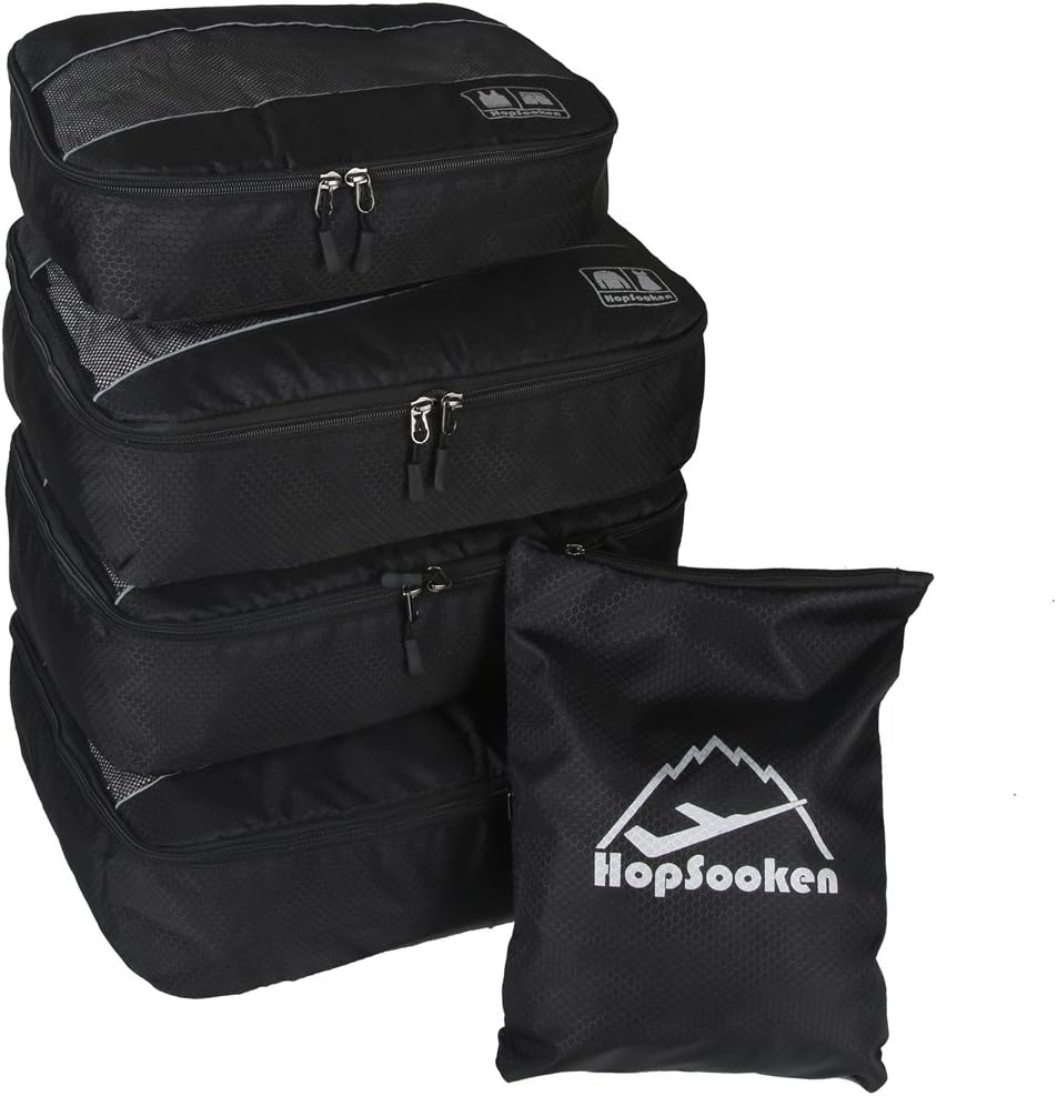 5 Set Packing Cubes for Travel Large Suitcase Luggage Organizer Bags Travel Accessories Vacation 4 Cubes 1 Laundry Pouch Bag