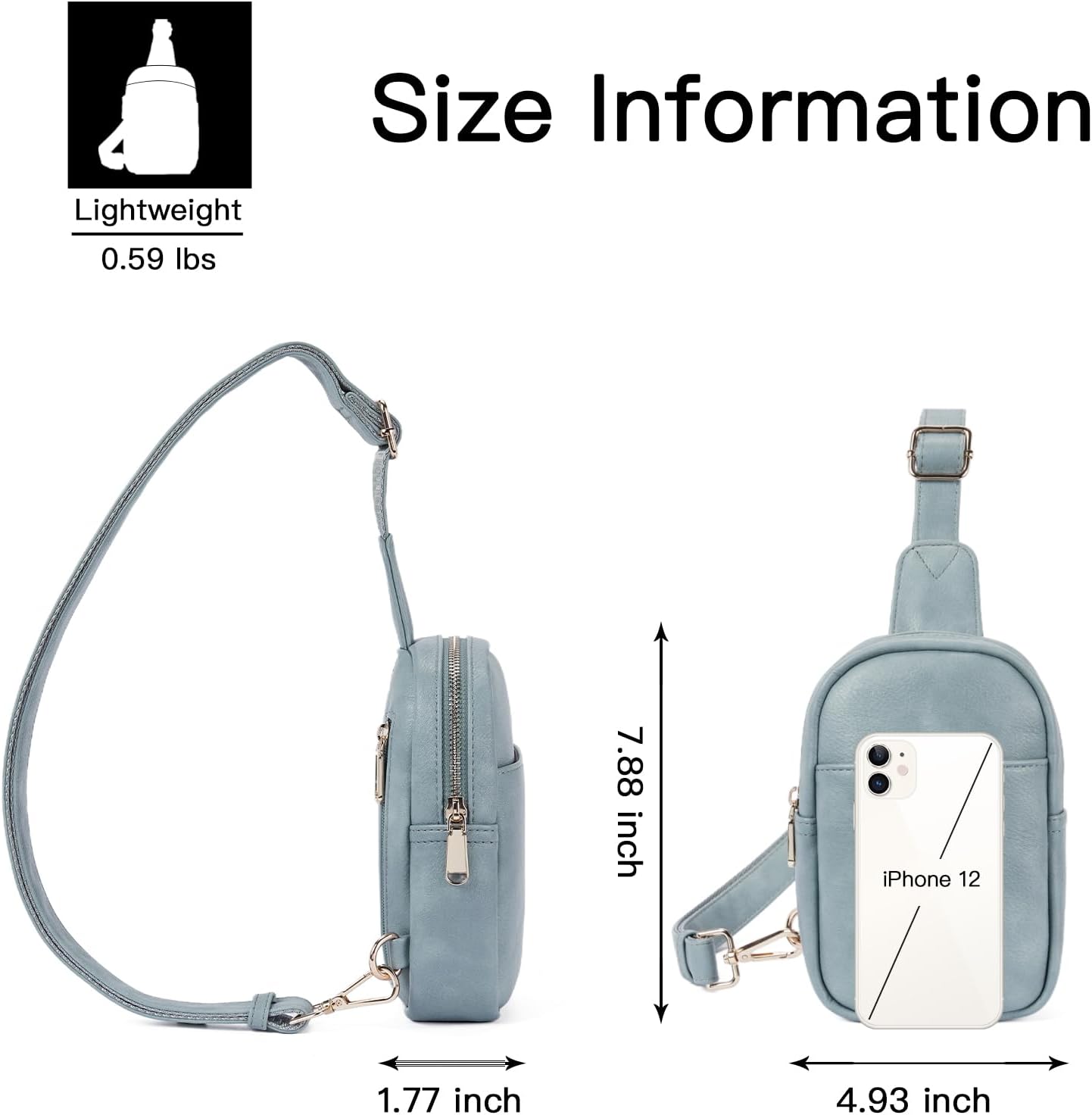 Telena Small Sling Bag for Women Leather Crossbody Fanny Packs Chest Bag for Women