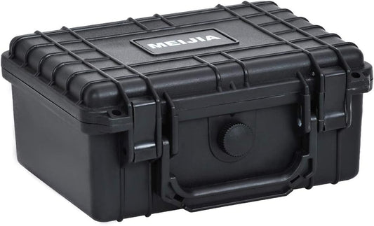 MEIJIA Portable Waterproof Protective Hard Case,Compact Camera Case with Customizable Fit Foam,Elegant Black,Fit for Drones,Camera,Lens, 9.17inchx7.56inchx4.33inch, Black, Dry Case