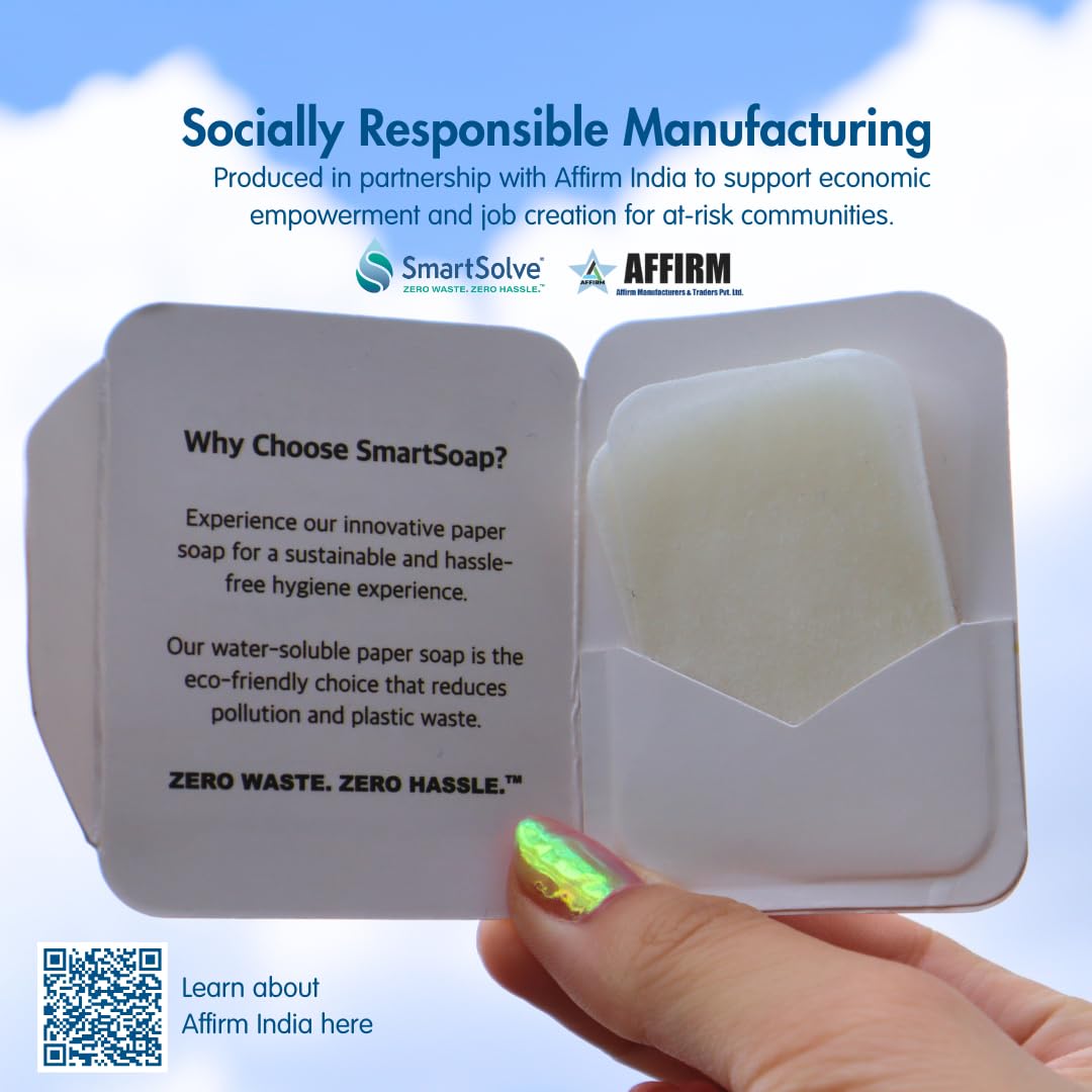 Lavender Scented Soap Sheets (Pack of 5, 50 sheets) - Eco-Friendly, Water-Soluble, Biodegradable, TSA-Friendly Travel Pocket Hand Wash | Cruelty-Free, Alcohol-Free, Gentle on Skin,