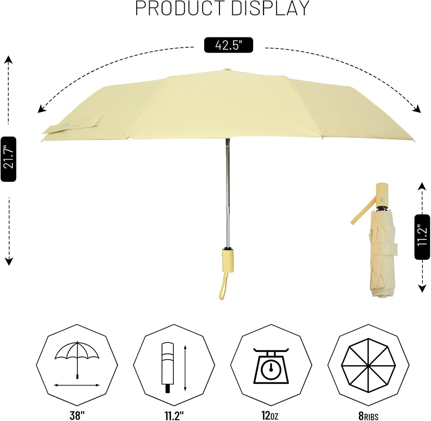 SY COMPACT Umbrella Automatic Travel Waterproof Light Folding Umbrellas Easy Carry for Women and Men