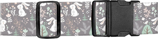 Luggage Straps for Suitcases, Adjustable Travel Belt, Durable Wide Luggage Strap, Cute Suitcase Strap Identifiers with Buckle, Bag Straps for Luggage, Cute Rabbits