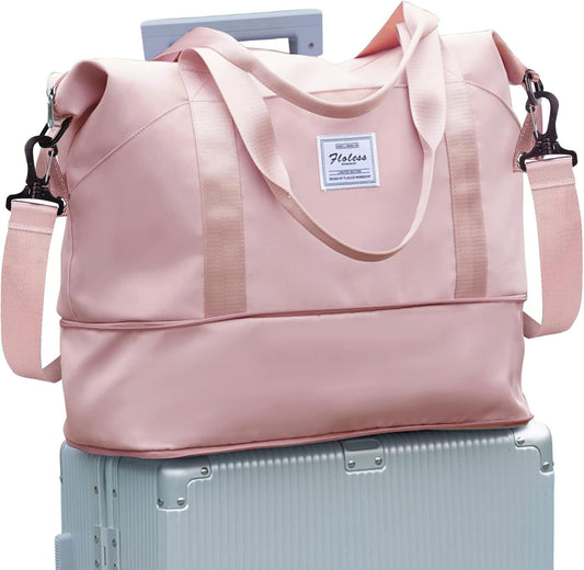 Travel Duffel Bag, Sports Tote Gym Bag, Shoulder Weekender Overnight Bag for Women