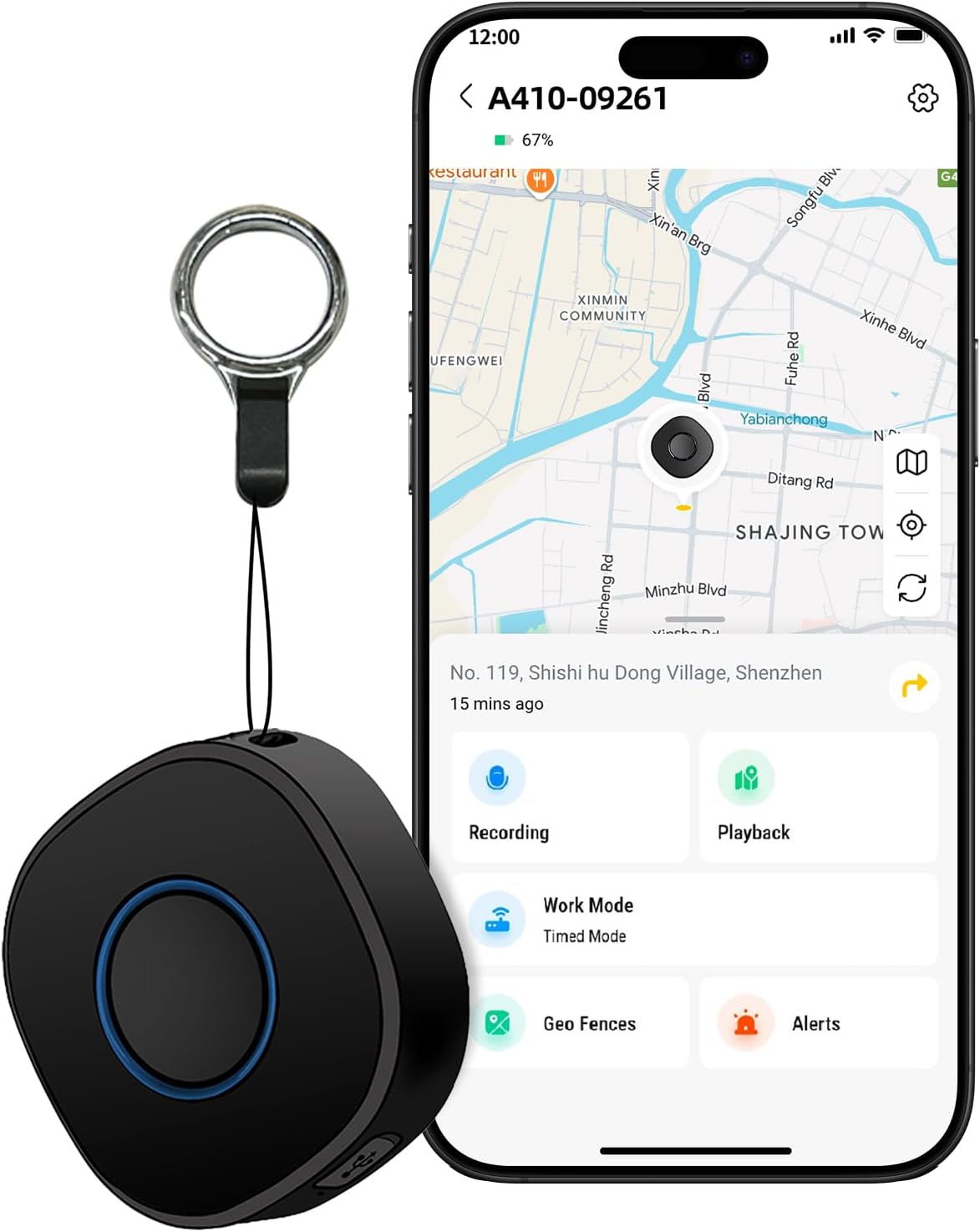 Mini GPS Tracker, Locator with SOS Button Real-Time GPS Tracking Device | GEO-Fence | Battery Alert | for Kid | Elderly | Dog - Subscription Required