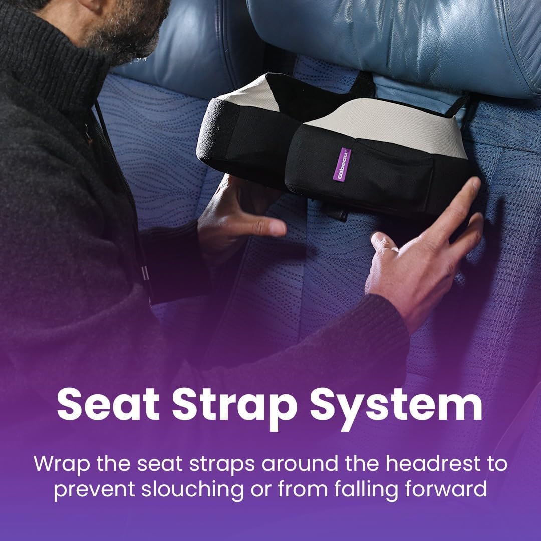 Cabeau Travel Neck Pillow for Airplanes – The Neck’s Evolution, TNE S3 – Supportive Memory Foam Design for Long Haul Flights – Attachable Seat Straps and 360° Support (Paris Lavender)
