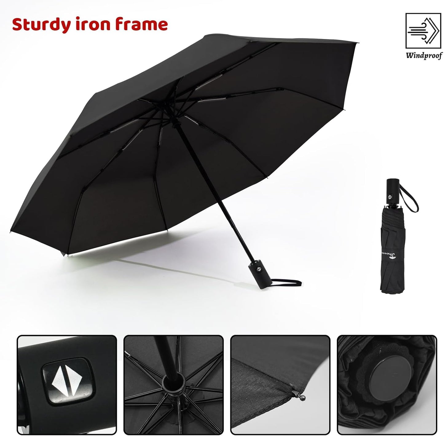SY COMPACT Umbrella Automatic Travel Waterproof Light Folding Umbrellas Easy Carry for Women and Men