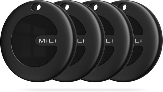MiLi MiTag Bluetooth Tracker for Android, Google Certified Key Finder/Luggage Tracker/Item Locator, Smart Tracking Tag for Google Find My Device (Find Hub) App, 4 Pack